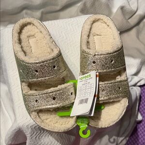 CROCS  Glitter Slippers - Silver